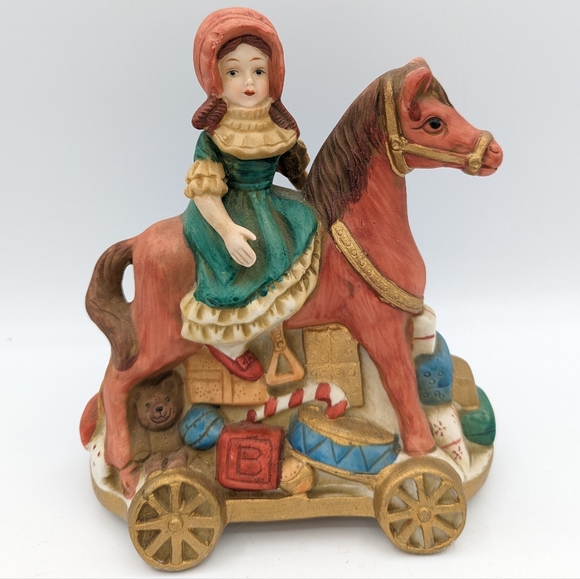 Enesco Other - Vintage Porcelain  Enesco Horse Music Box 1987 Christmas Amazing 🎄